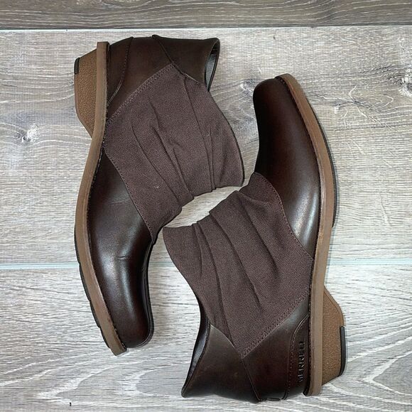 Merrell Adaline Bluff Bracken Leather Canvas Women’s Sz 8 Split Toe Ankle Boots - Picture 9 of 11